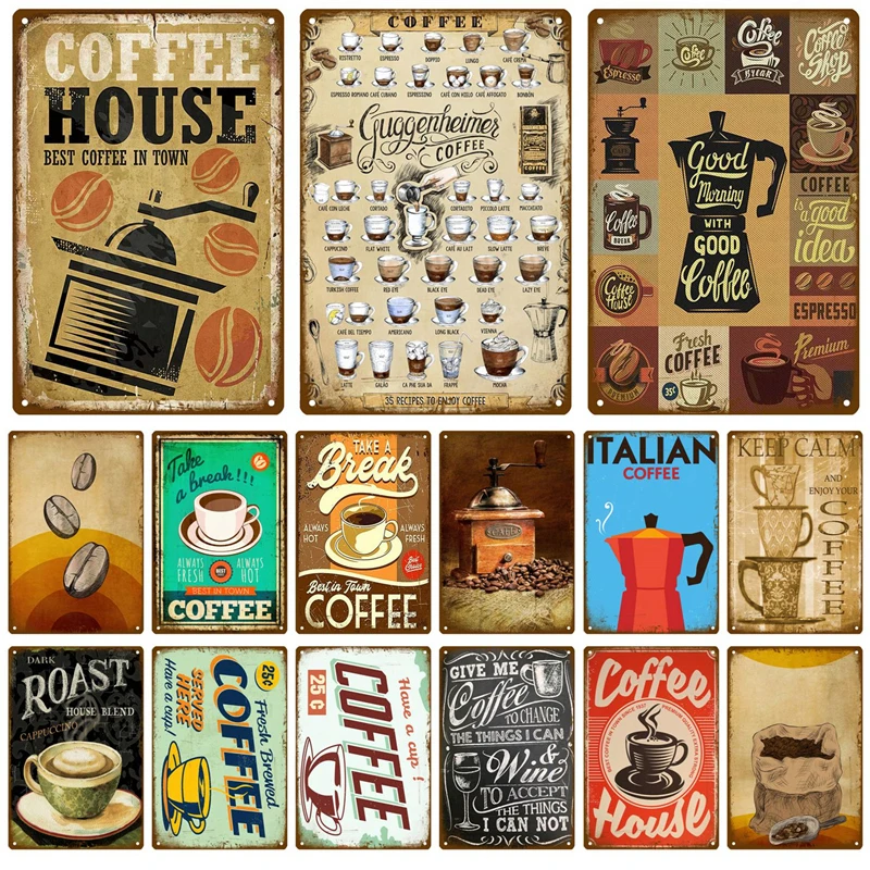 Metal Sign Retro Decor Coffee Vintage Tin Sign Plaque Metal Plate Wall Art Posters For Kitchen Bar Cafe Room Retro Iron Painting
Metal Sign Retro Decor Coffee Vintage Tin Sign Plaque Metal Plate Wall Art Posters For Kitchen Bar Cafe Room Retro Iron Painting