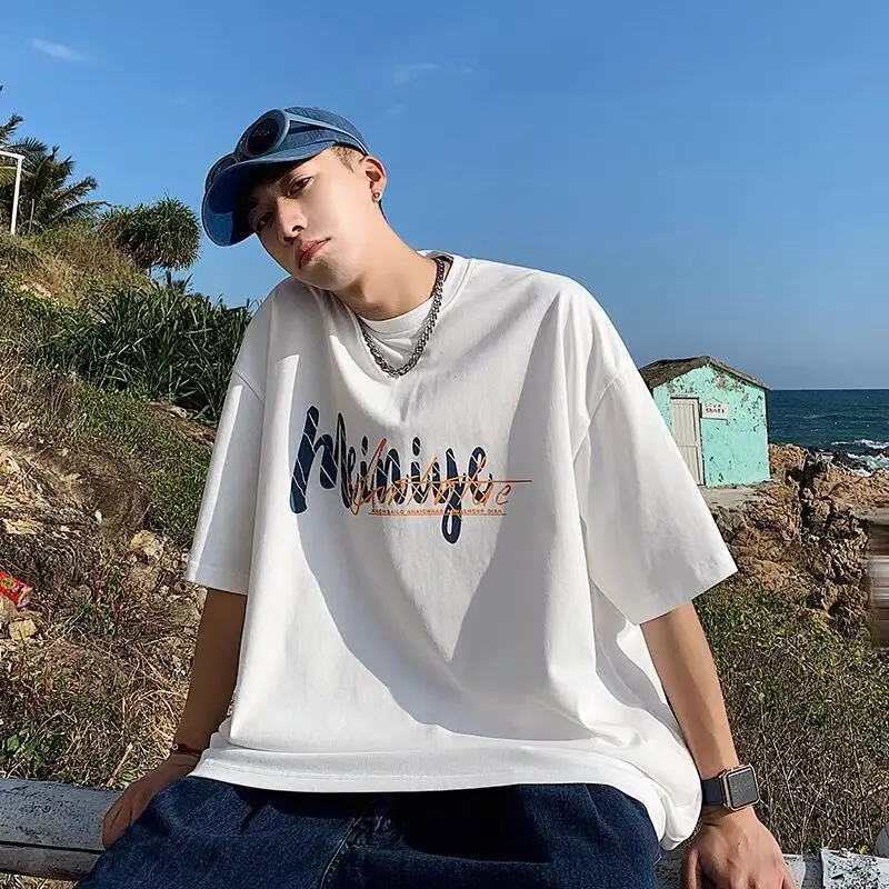 Simple round neck short sleeve T-shirt summer lettered printed 5 / 4 sleeve trend loose and versatile half sleeve top T-shirt
Simple round neck short sleeve T-shirt summer lettered printed 5 / 4 sleeve trend loose and versatile half sleeve top T-shirt