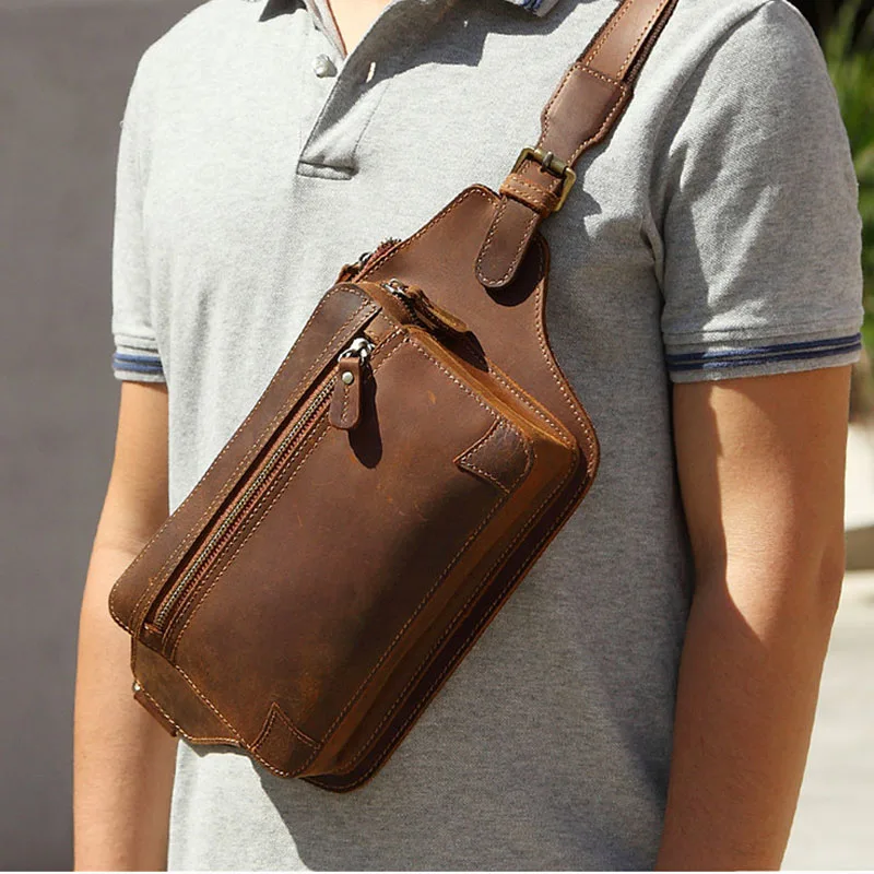 AETOO Crazy horse leather retro motorcycle bag men's waist bag cowhide multi-function sports bag leather chest bag shoulder mes
AETOO Crazy horse leather retro motorcycle bag men's waist bag cowhide multi-function sports bag leather chest bag shoulder mes