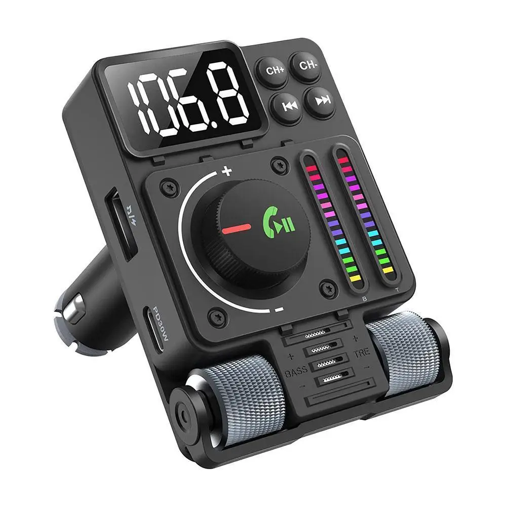Car Fm Bluetooth 5.3 Transmitter For Car Adjustable Treble And Bass Sound Music Player Supports Pd30w Fast Charging Led Scr P4x3
Car Fm Bluetooth 5.3 Transmitter For Car Adjustable Treble And Bass Sound Music Player Supports Pd30w Fast Charging Led Scr P4x3