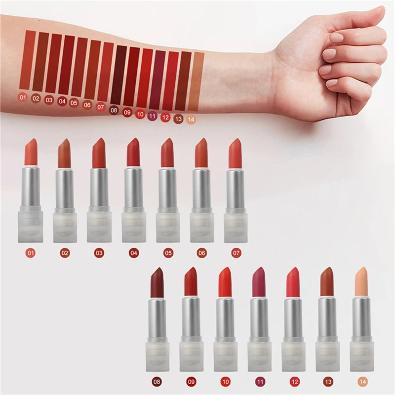 

Private Label Nude Red Matte Lipstick Long Lasting Waterproof Vegan Natural Lipsticks For Lips Cosmetics Wholesale No Logo