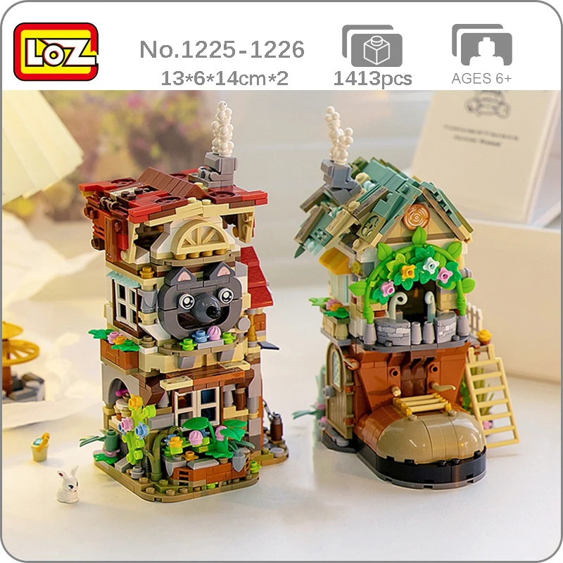 LOZ Forest Cabin Shoe Wolf House Dog Rabbit Animal Flower Tree 3D Model DIY Mini Blocks Bricks Building Toy for Children no Box 
LOZ Forest Cabin Shoe Wolf House Dog Rabbit Animal Flower Tree 3D Model DIY Mini Blocks Bricks Building Toy for Children no Box