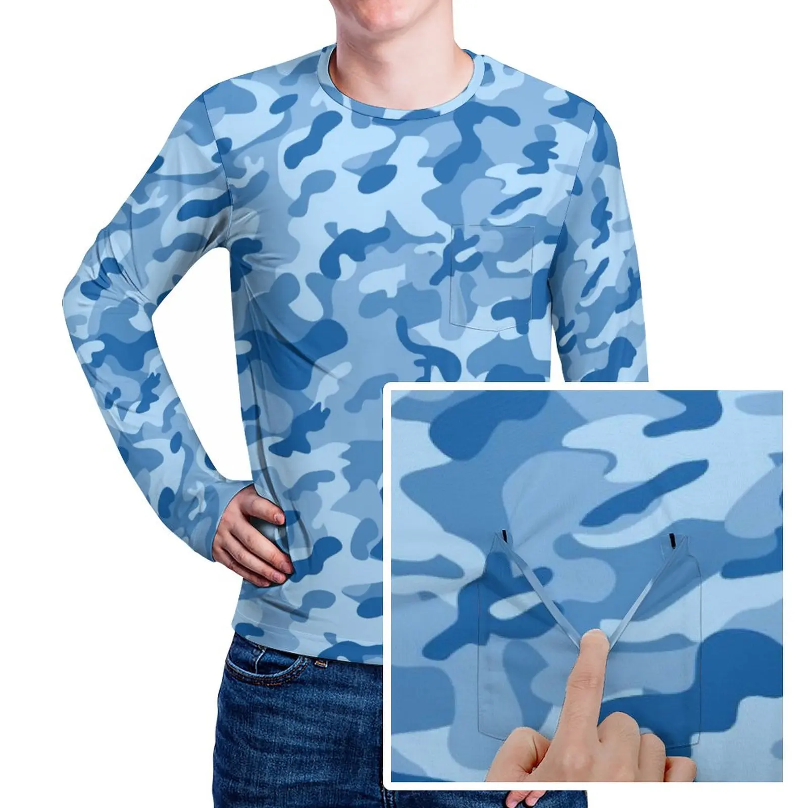 Blue Camouflage T Shirt Men Navy Camo Design Classic T-Shirts Daily Fashion Tee Shirt Long Sleeve Custom Oversized Clothes
Blue Camouflage T Shirt Men Navy Camo Design Classic T-Shirts Daily Fashion Tee Shirt Long Sleeve Custom Oversized Clothes