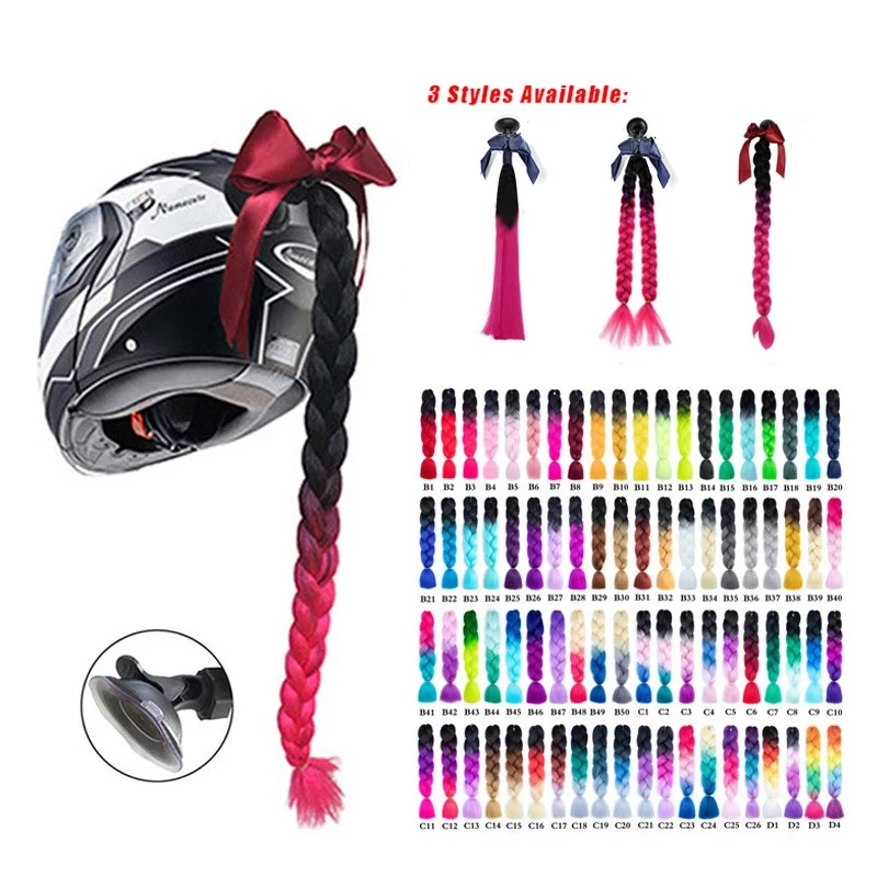 2022 New Motorcycle Helmet Braids Woman Braids Wig For Motorbike Helmets 17 Colors Twist Dual Pigtail Ponytail With Sucker Bow
2022 New Motorcycle Helmet Braids Woman Braids Wig For Motorbike Helmets 17 Colors Twist Dual Pigtail Ponytail With Sucker Bow