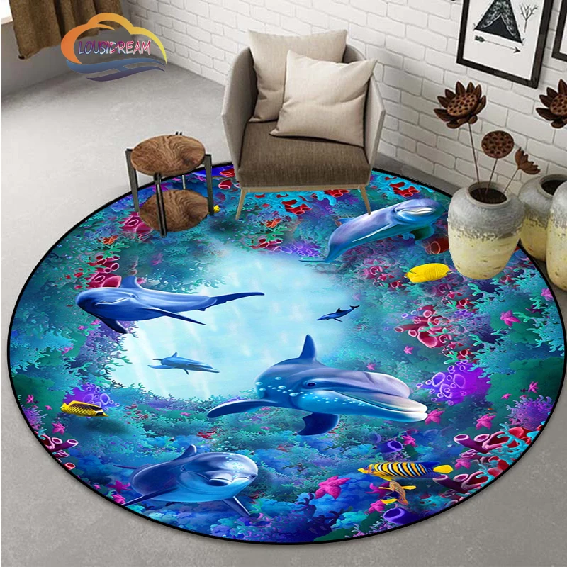 3D marine organism Round Carpet Oceanic dolphins Carpet Anti-Slip Mat for Bedroom Floor Mat Computer Chair Mat Home Decoration
3D marine organism Round Carpet Oceanic dolphins Carpet Anti-Slip Mat for Bedroom Floor Mat Computer Chair Mat Home Decoration
