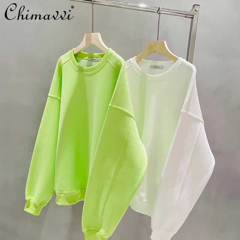 Candy Color Sweatshirt Women's 2021 Spring New Korean Loose Pullover Top Letters Bat Sleeve Student Casual Oversized Hoodies
Candy Color Sweatshirt Women's 2021 Spring New Korean Loose Pullover Top Letters Bat Sleeve Student Casual Oversized Hoodies