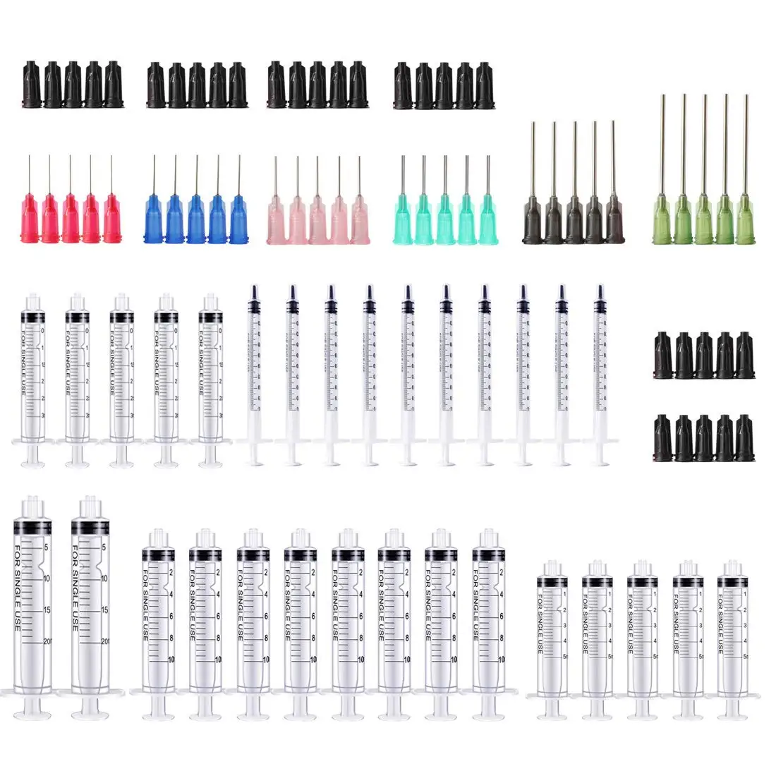 1/3/5/10/20ml Syringes with 14ga,16ga,18ga,20ga,21ga,22ga and 25ga Blunt Tip Needles and Caps for Industrial Glue Oil Ink Usage 
1/3/5/10/20ml Syringes with 14ga,16ga,18ga,20ga,21ga,22ga and 25ga Blunt Tip Needles and Caps for Industrial Glue Oil Ink Usage