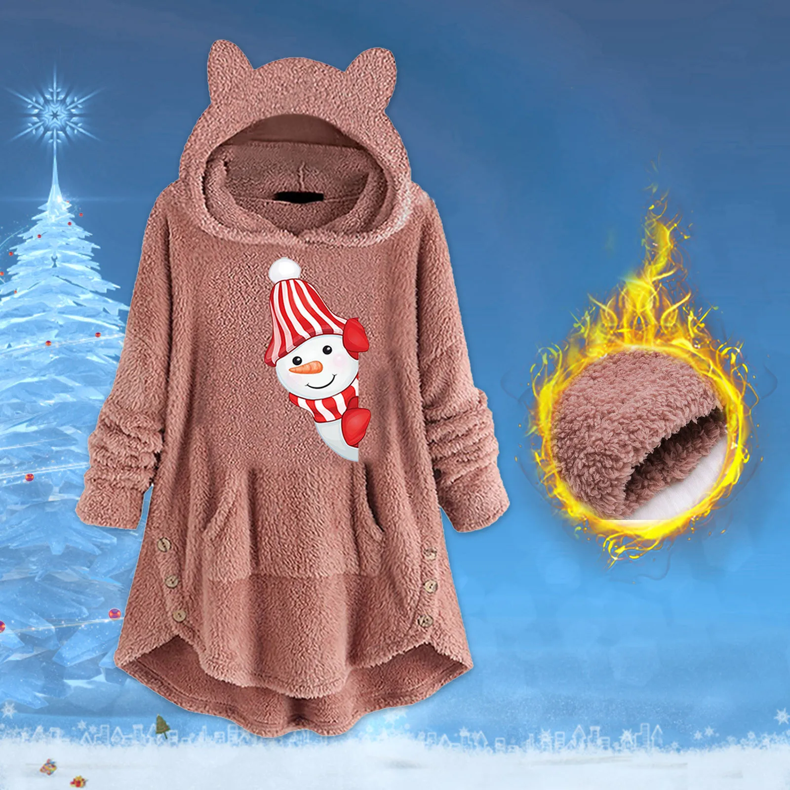Casual Pullover Long Casual Top Women's Christmas Snowman Top Blouses Hooded Faux Winter Casual Pullover Long Casual Top
Casual Pullover Long Casual Top Women's Christmas Snowman Top Blouses Hooded Faux Winter Casual Pullover Long Casual Top