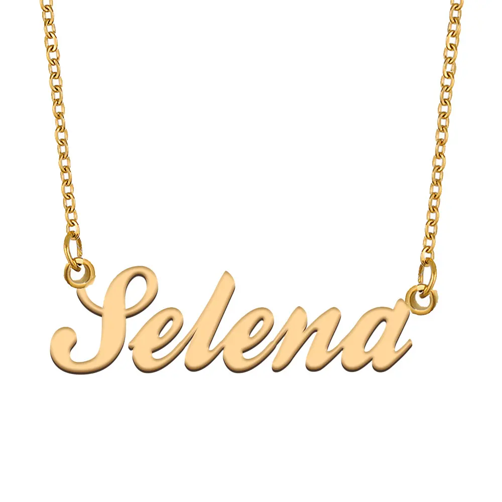 

Selena Name Necklace for Women Stainless Steel Jewelry Gold Plated Nameplate Chain Pendant Femme Mothers Girlfriend Gift