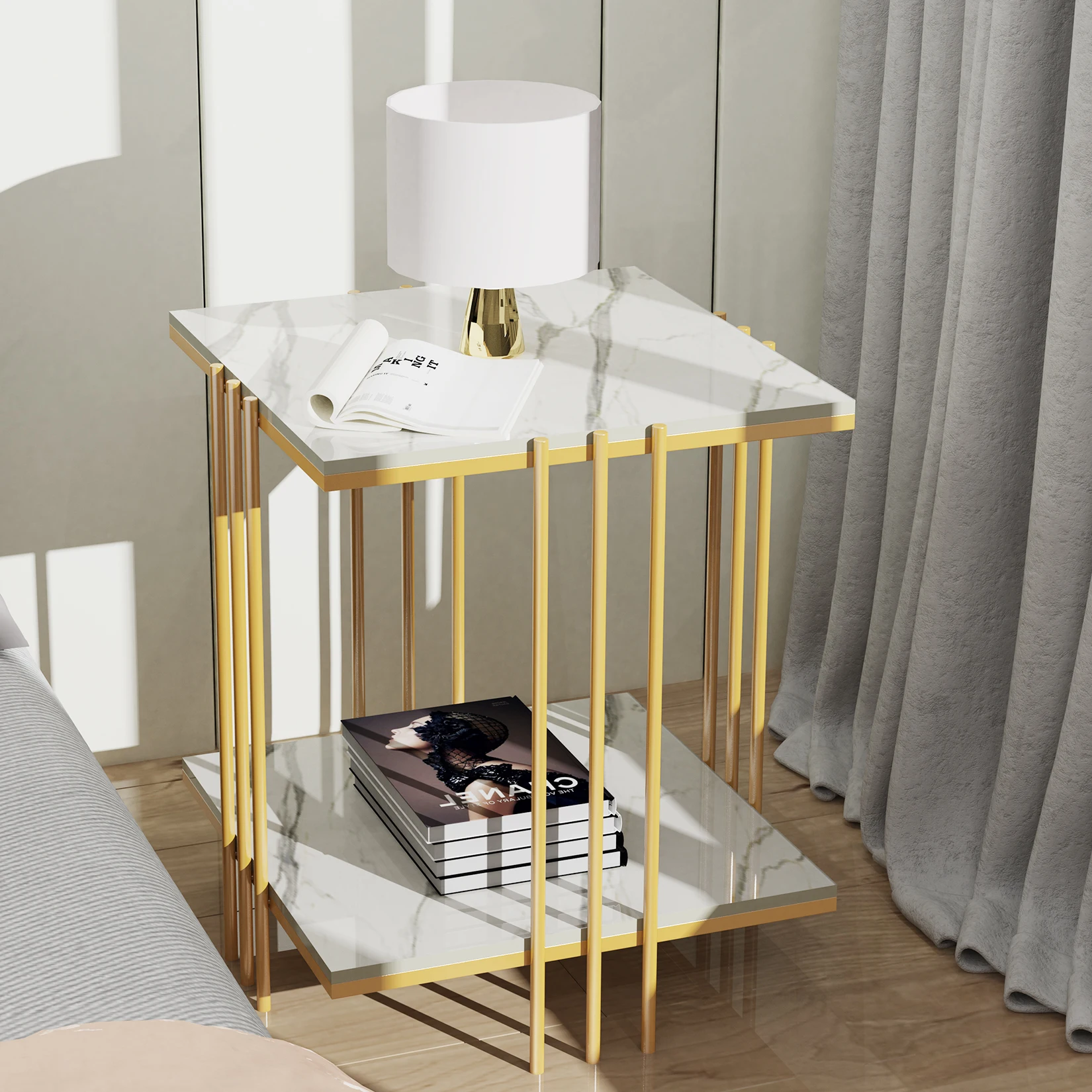 Tea Table End Table For Office Coffee Table Square Marble Top Gold Legs Magazine Shelf Small Desk Bedroom Living Room Furniture
Tea Table End Table For Office Coffee Table Square Marble Top Gold Legs Magazine Shelf Small Desk Bedroom Living Room Furniture