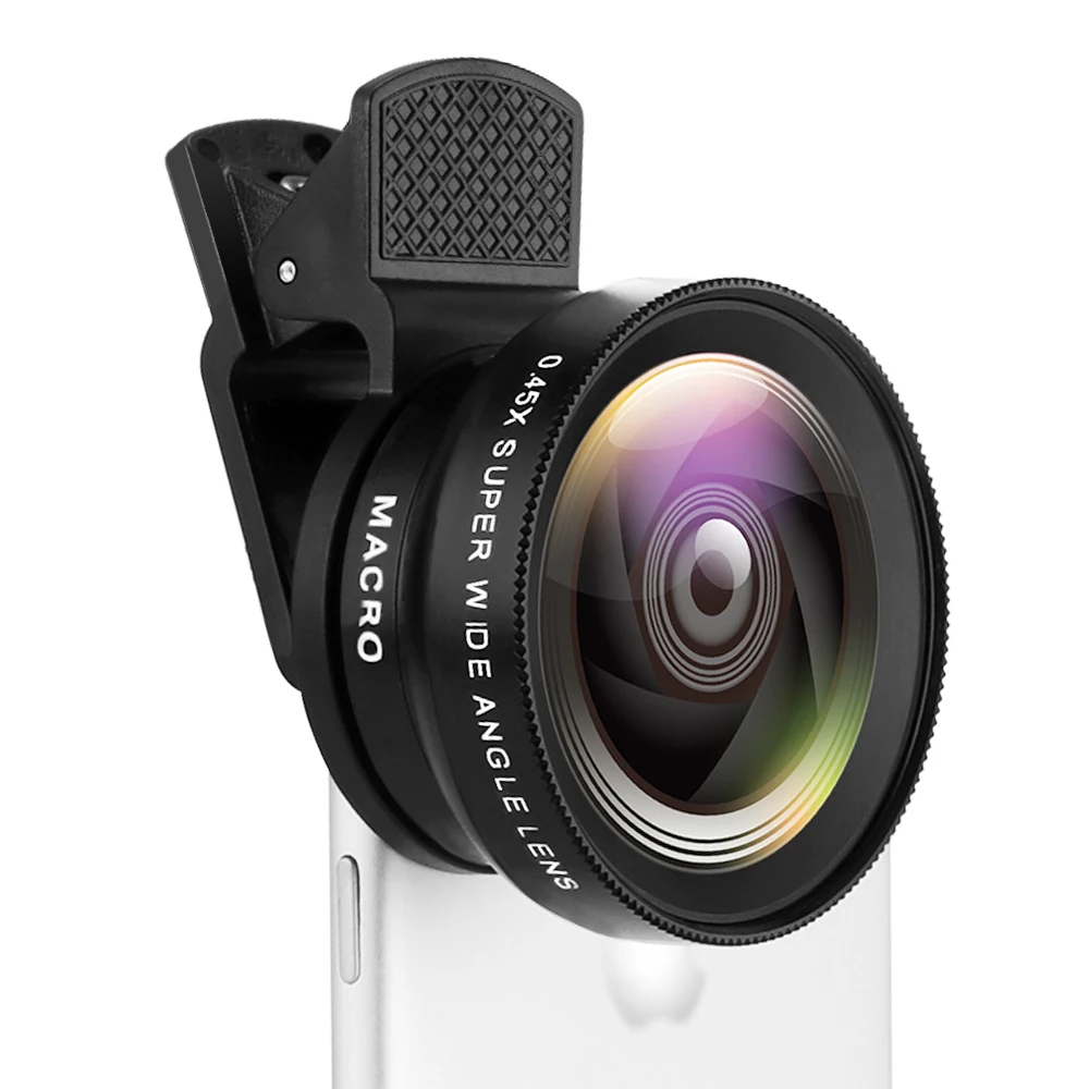 2 Functions Mobile Phone Lens 0.45X Wide Angle Len & 12.5X Macro HD Camera Lens Universal for iPhone Android Phone
2 Functions Mobile Phone Lens 0.45X Wide Angle Len & 12.5X Macro HD Camera Lens Universal for iPhone Android Phone