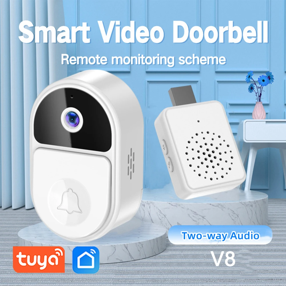WiFi Outdoor Door Bell Tuya Video Doorbell V8 Intercom Smart Home Wireless Doorbell Phone Camera Monitor Security System
WiFi Outdoor Door Bell Tuya Video Doorbell V8 Intercom Smart Home Wireless Doorbell Phone Camera Monitor Security System