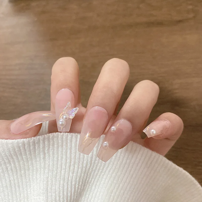 Icy Butterfly Lovely Girl Nail Art Wearable Press On Fake Nails Tips With Glue And Sticker 24pcs/box With Wearing Tools As Gift
Icy Butterfly Lovely Girl Nail Art Wearable Press On Fake Nails Tips With Glue And Sticker 24pcs/box With Wearing Tools As Gift