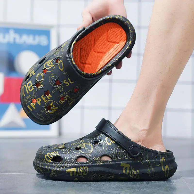 Мужские летние шлепанцы, модные сандалии для улицы, без застежки, повседневные спортивные, Ins, большие размеры 45 
Мужские летние шлепанцы, модные сандалии для улицы, без застежки, повседневные спортивные, Ins, большие размеры 45