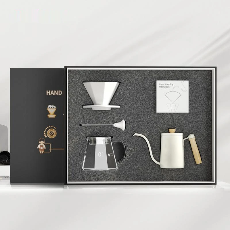 V60 Coffee Set Coffee Accessories Manual Grinder Mill Glass Pot With Filter Dripper Gooseneck Kettle Barista V60 Kit With Box
V60 Coffee Set Coffee Accessories Manual Grinder Mill Glass Pot With Filter Dripper Gooseneck Kettle Barista V60 Kit With Box