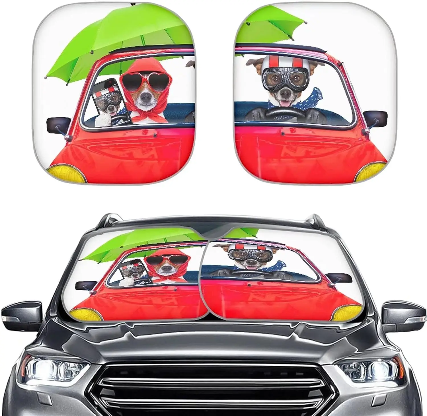 Funny Dog Driver Auto Windshield Sun Shade 2 PC Foldable Car Front Window Sunshade for Most Sedan SUV Truck Sunshade
Funny Dog Driver Auto Windshield Sun Shade 2 PC Foldable Car Front Window Sunshade for Most Sedan SUV Truck Sunshade
