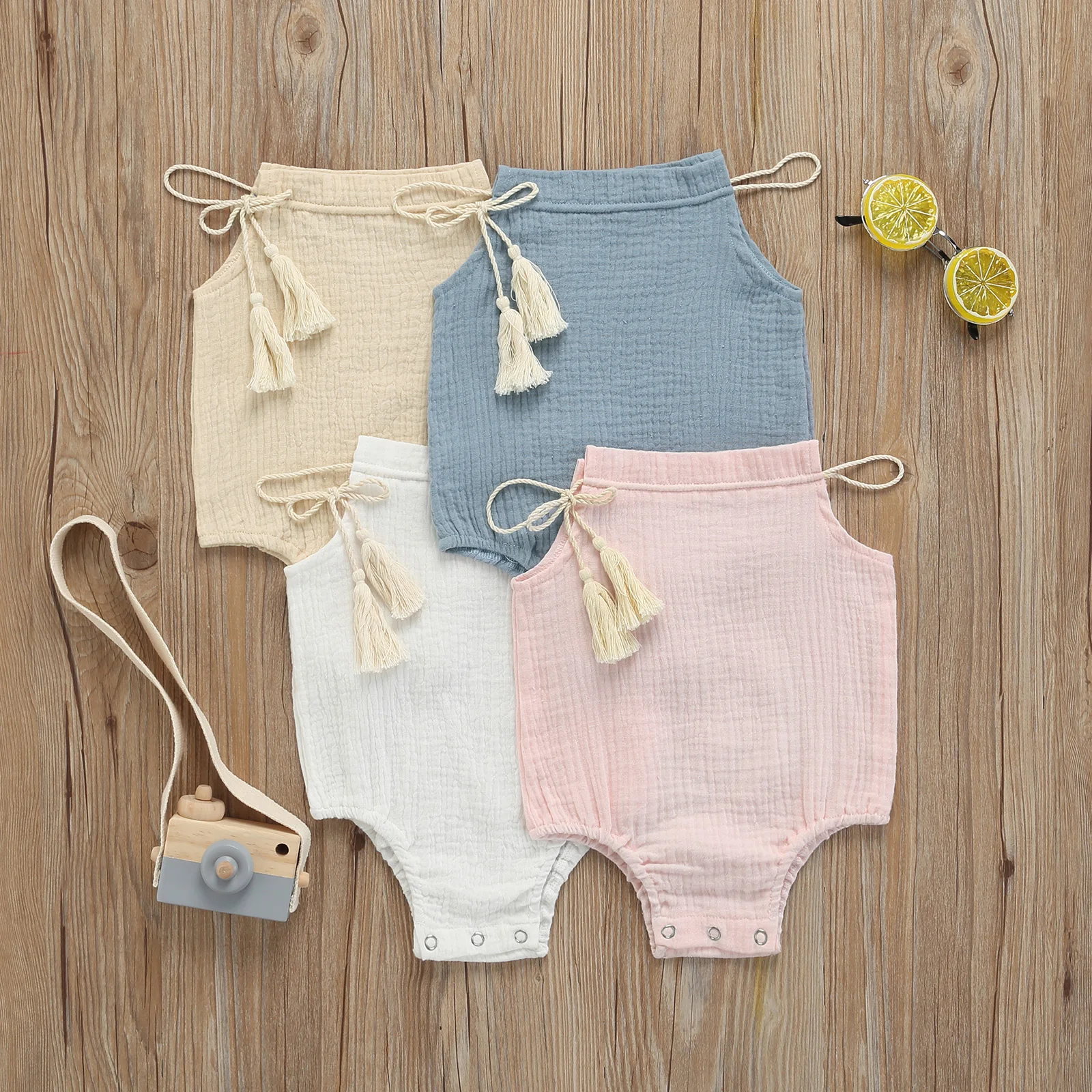 Baby Girl Sling Romper Sleeveless Tassel Decoration Snap Crotch Spaghetti Strap Bodysuit
Baby Girl Sling Romper Sleeveless Tassel Decoration Snap Crotch Spaghetti Strap Bodysuit