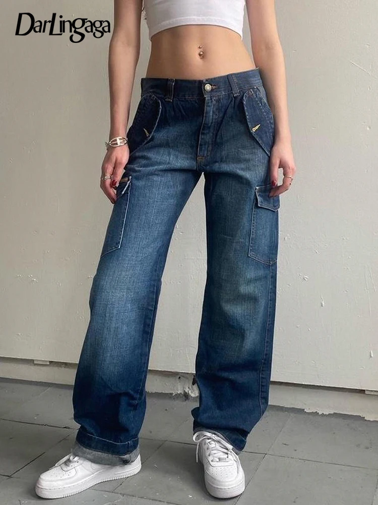 Darlingaga Casual Basic Y2K Vintage Low Rise Jeans Pockets Cargos Trousers Denim Streetwear Distressed Aesthetic Women's Pants
Darlingaga Casual Basic Y2K Vintage Low Rise Jeans Pockets Cargos Trousers Denim Streetwear Distressed Aesthetic Women's Pants