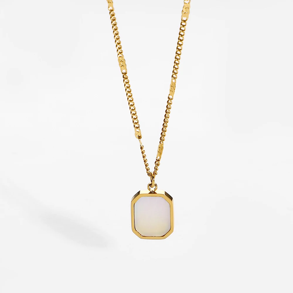 Korean New Tarnish Free Plated Hexagonal Square Shell Pendant Necklace For Women Girls Stainless Steel Jewelry Drop Shipping
Korean New Tarnish Free Plated Hexagonal Square Shell Pendant Necklace For Women Girls Stainless Steel Jewelry Drop Shipping