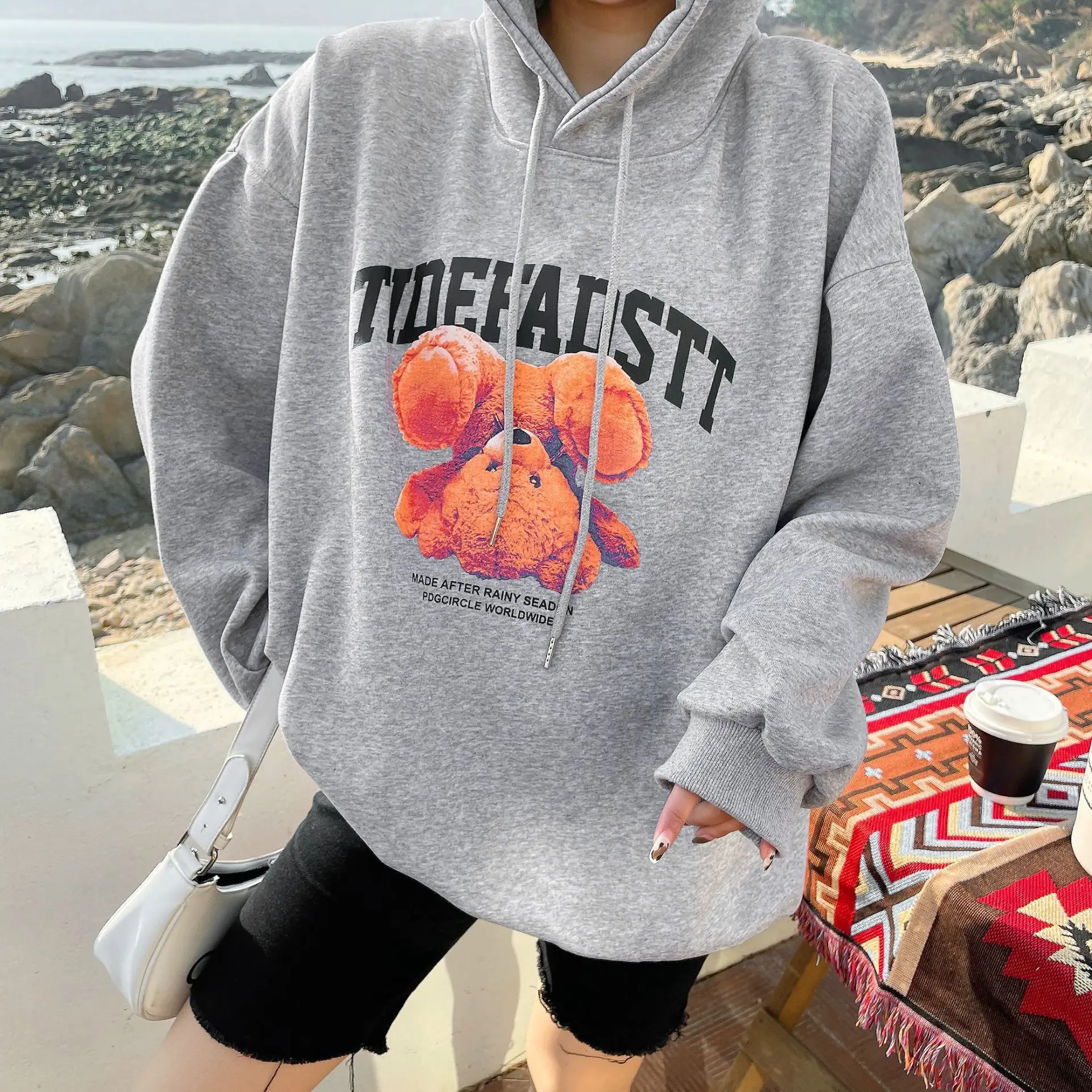 2022 Spring Women's Cartoon Casual Oversized Hoodies Plus Size Long Sleeve Cotton Terry Streetwear Hooded Sweatshirt Coats Gray
2022 Spring Women's Cartoon Casual Oversized Hoodies Plus Size Long Sleeve Cotton Terry Streetwear Hooded Sweatshirt Coats Gray