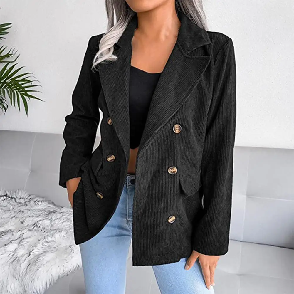 Temperament Warm Autumn Double Breasted Slim Fit Corduroy Suit Coat Female Clothing
Temperament Warm Autumn Double Breasted Slim Fit Corduroy Suit Coat Female Clothing