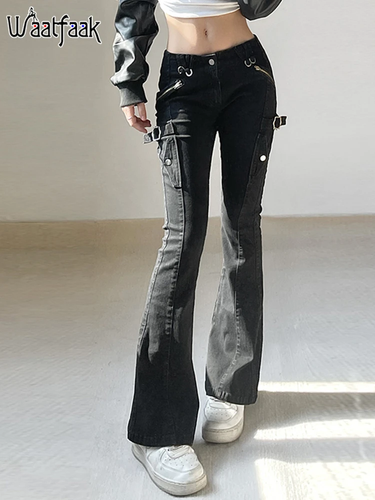 Waatfaak Low Waist Skinny Jeans Drill Zipper Punk Patchwork Crop Flare Black Pants Gothic Fashion Streetwear Casual Trousers
Waatfaak Low Waist Skinny Jeans Drill Zipper Punk Patchwork Crop Flare Black Pants Gothic Fashion Streetwear Casual Trousers
