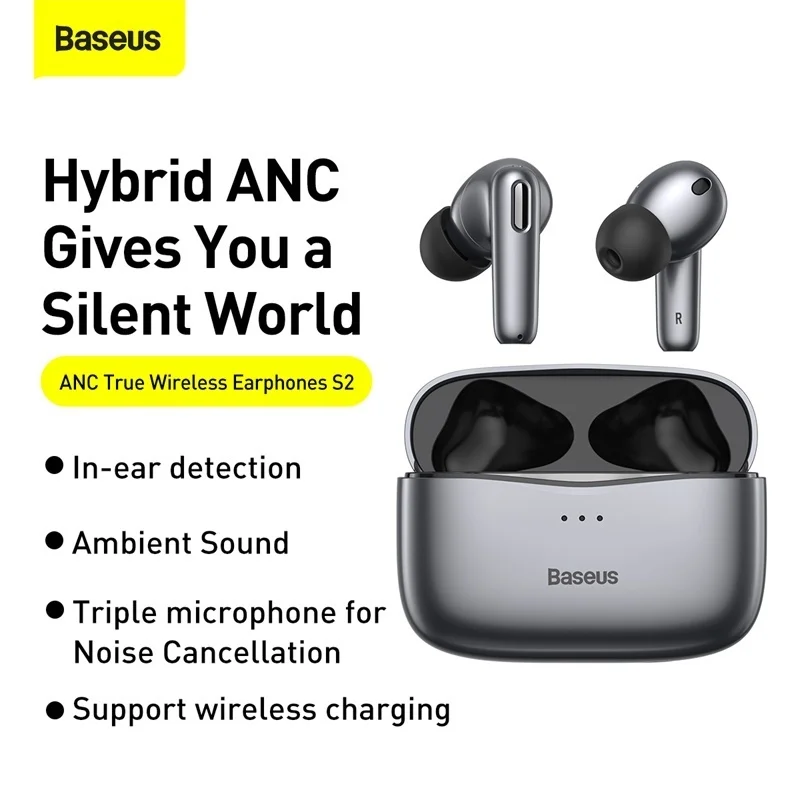 Baseus S2 ANC Earphones Active Noise Cancelling Bluetooth 5.0 TWS Wireless Bluetooth Headphones Hi-Fi Audio Gaming Earbuds
Baseus S2 ANC Earphones Active Noise Cancelling Bluetooth 5.0 TWS Wireless Bluetooth Headphones Hi-Fi Audio Gaming Earbuds