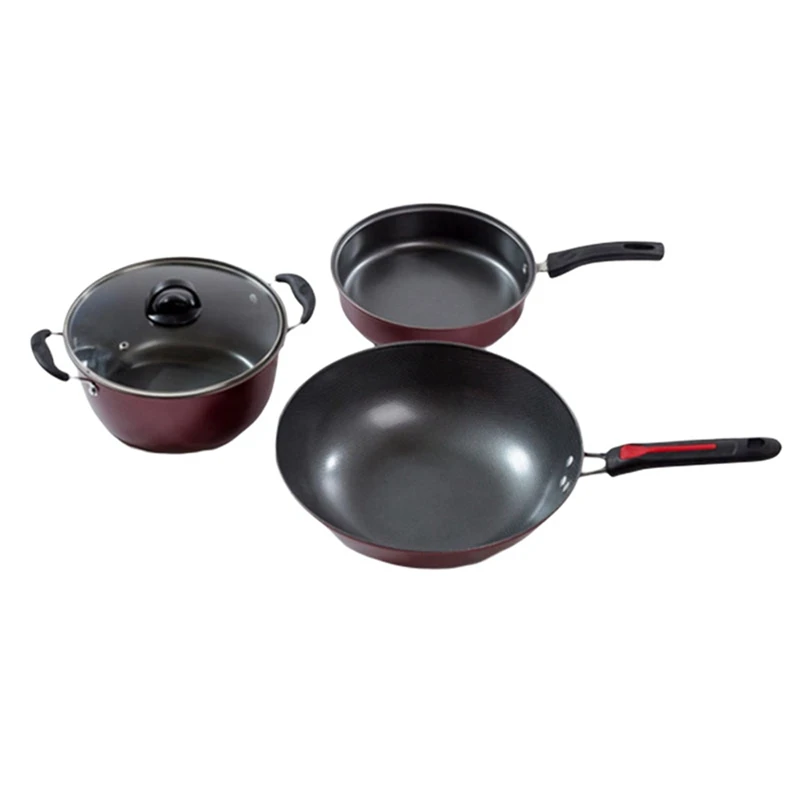 3PCS 30Cm 24Cm 24Cm Non Stick Stir Fry Pan Set Cookware Frying Pan Soup Wok With Lids Insulated Handle
3PCS 30Cm 24Cm 24Cm Non Stick Stir Fry Pan Set Cookware Frying Pan Soup Wok With Lids Insulated Handle