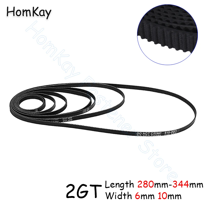 2GT Synchronous Timing Belt 2M Rubber Closed Pitch 2mm Length 280mm 284 288 294 300 302 308 320 334 336 344mm width 6mm 10mm
2GT Synchronous Timing Belt 2M Rubber Closed Pitch 2mm Length 280mm 284 288 294 300 302 308 320 334 336 344mm width 6mm 10mm
