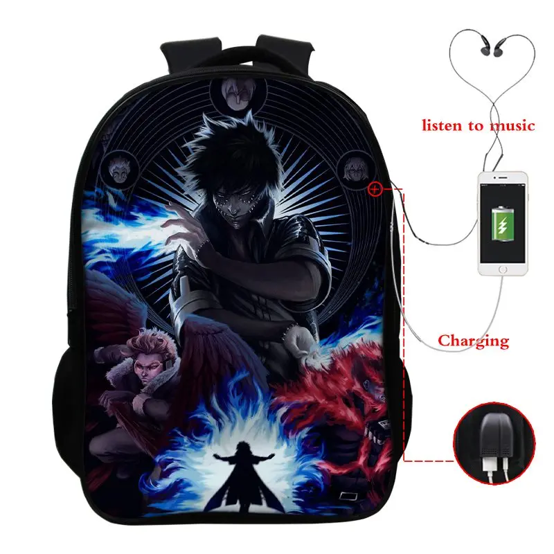 Рюкзак с USB-зарядкой для женщин и мальчиков «Моя геройская Академия» 
Рюкзак с USB-зарядкой для женщин и мальчиков «Моя геройская Академия»