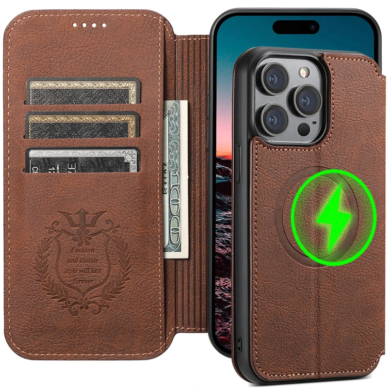 Magnetic Wireless Charge Case for iPhone 15 Pro Max 14 13 12 Pro Max 15Plus Shockproof Leather Wallet Card Slots Flip Cover Case
Magnetic Wireless Charge Case for iPhone 15 Pro Max 14 13 12 Pro Max 15Plus Shockproof Leather Wallet Card Slots Flip Cover Case