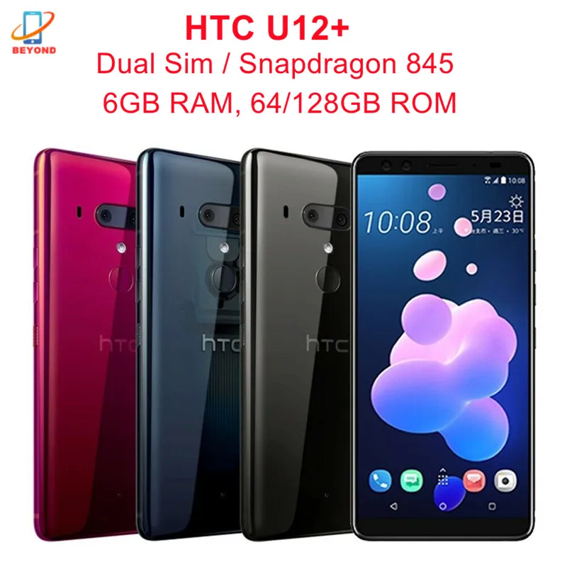 

HTC U12+ U12 Plus Dual Sim 6.0" 6GB RAM 64GB/128GB ROM Octa-core NFC Snapdragon 845 Original Unlocked 4G LTE Cell Phone