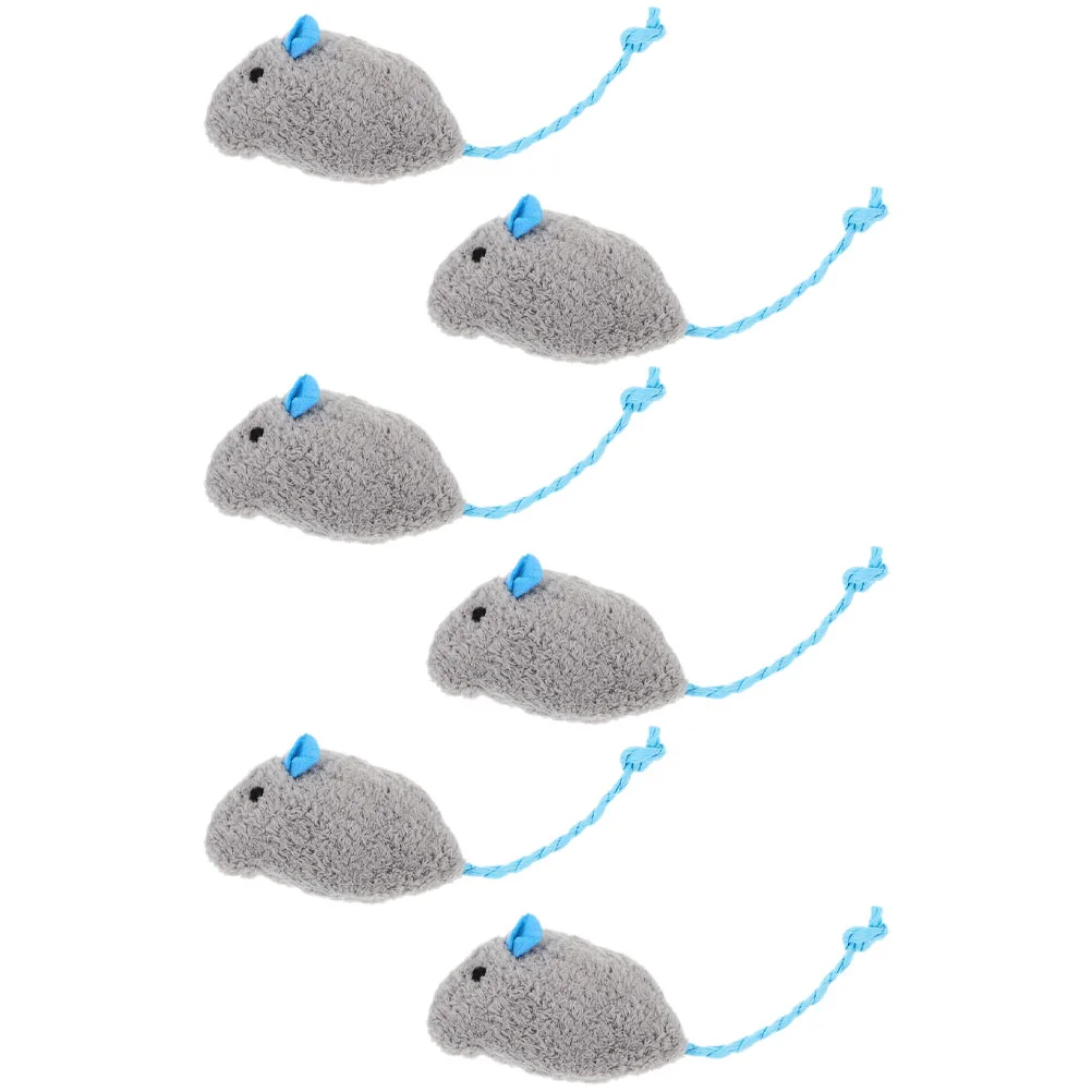 

6PCS Mouse Shaped Toys Catnip Filling Mice Toys Chewing Toy Cat Supplies