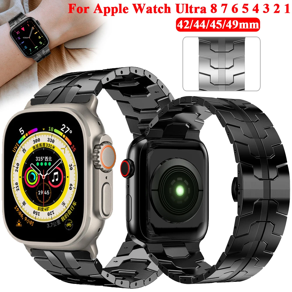Металлический ремешок для Apple Watch Ultra 49 мм 8 7 45 мм 44 мм, браслет из нержавеющей стали для смарт-часов iwatch 6 5 4 3 SE 44 42 мм Correa 
Металлический ремешок для Apple Watch Ultra 49 мм 8 7 45 мм 44 мм, браслет из нержавеющей стали для смарт-часов iwatch 6 5 4 3 SE 44 42 мм Correa