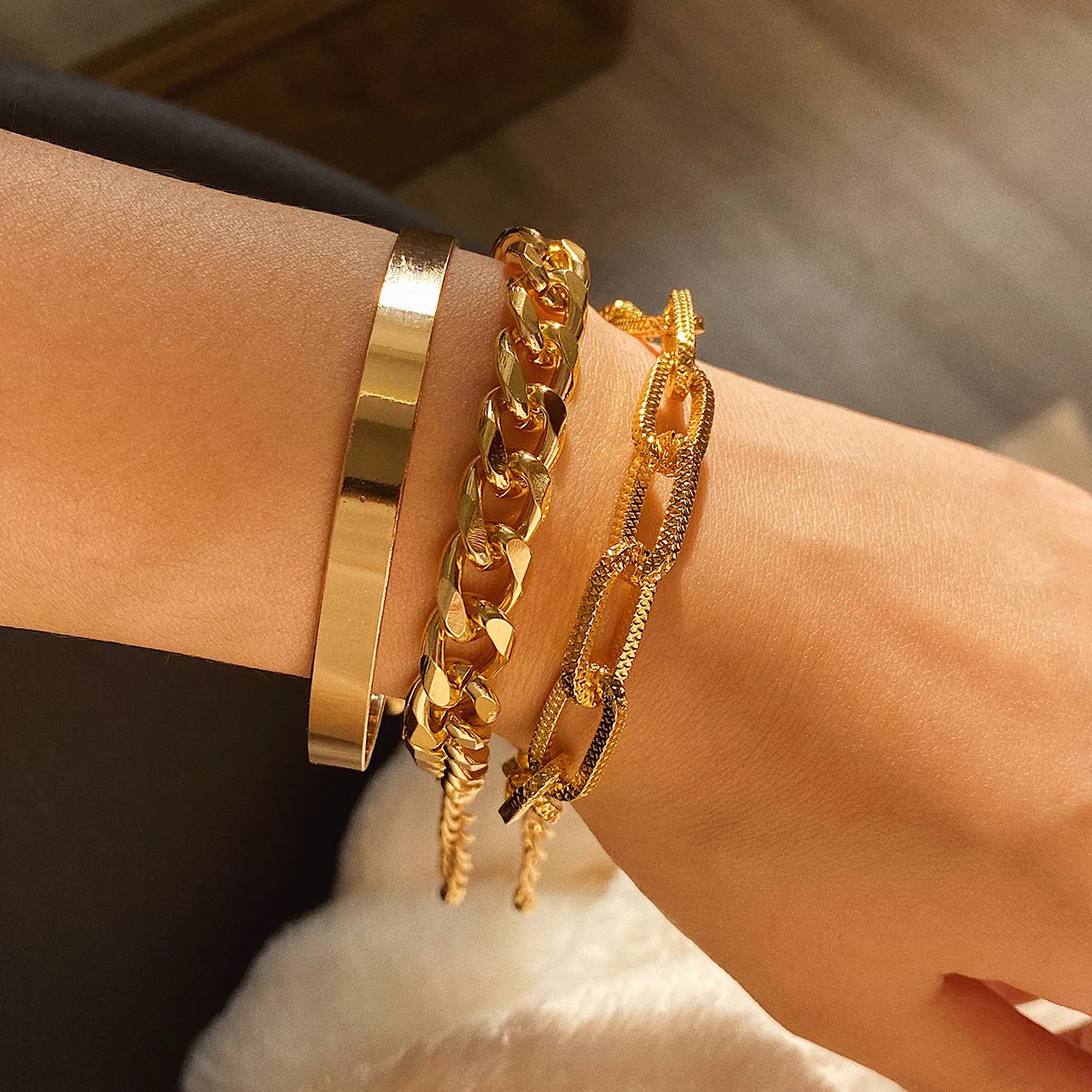 3PCS/SET Simple Punk Styles Link Chains Women Man Bangles Jewelry for Party Daily Bracelet Accessories Wholesale Dropshipping
3PCS/SET Simple Punk Styles Link Chains Women Man Bangles Jewelry for Party Daily Bracelet Accessories Wholesale Dropshipping