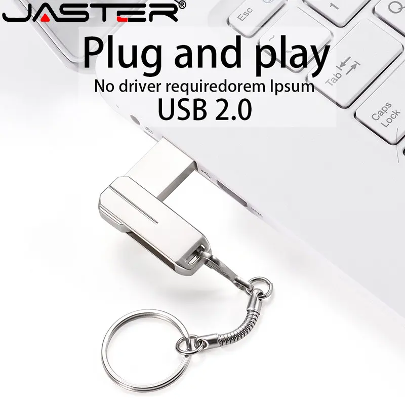 

JASTER New Metal USB 2.0 Flash Drive 64GB 32G Custom LOGO U Disk 16GB Pen Drives 8GB 4GB Comes with Gifts Key Chain Memory Stick
