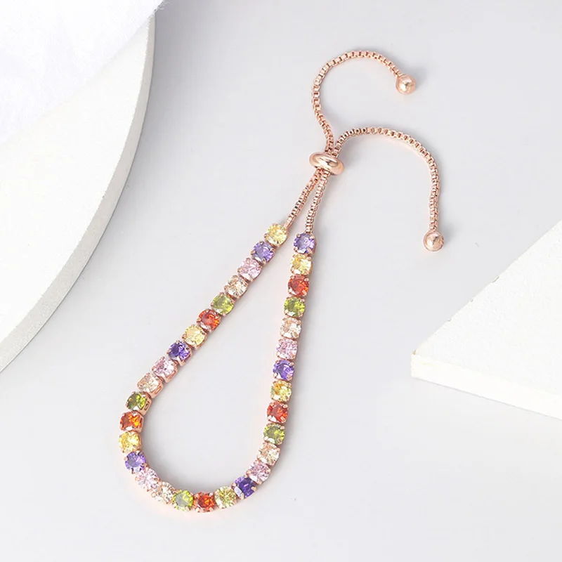 Adjusted Rainbow Baguette Bangles For Women Colorful Cubic Zirconia Bracelet Chain Bracelet Fashion Crystal Jewelry
Adjusted Rainbow Baguette Bangles For Women Colorful Cubic Zirconia Bracelet Chain Bracelet Fashion Crystal Jewelry