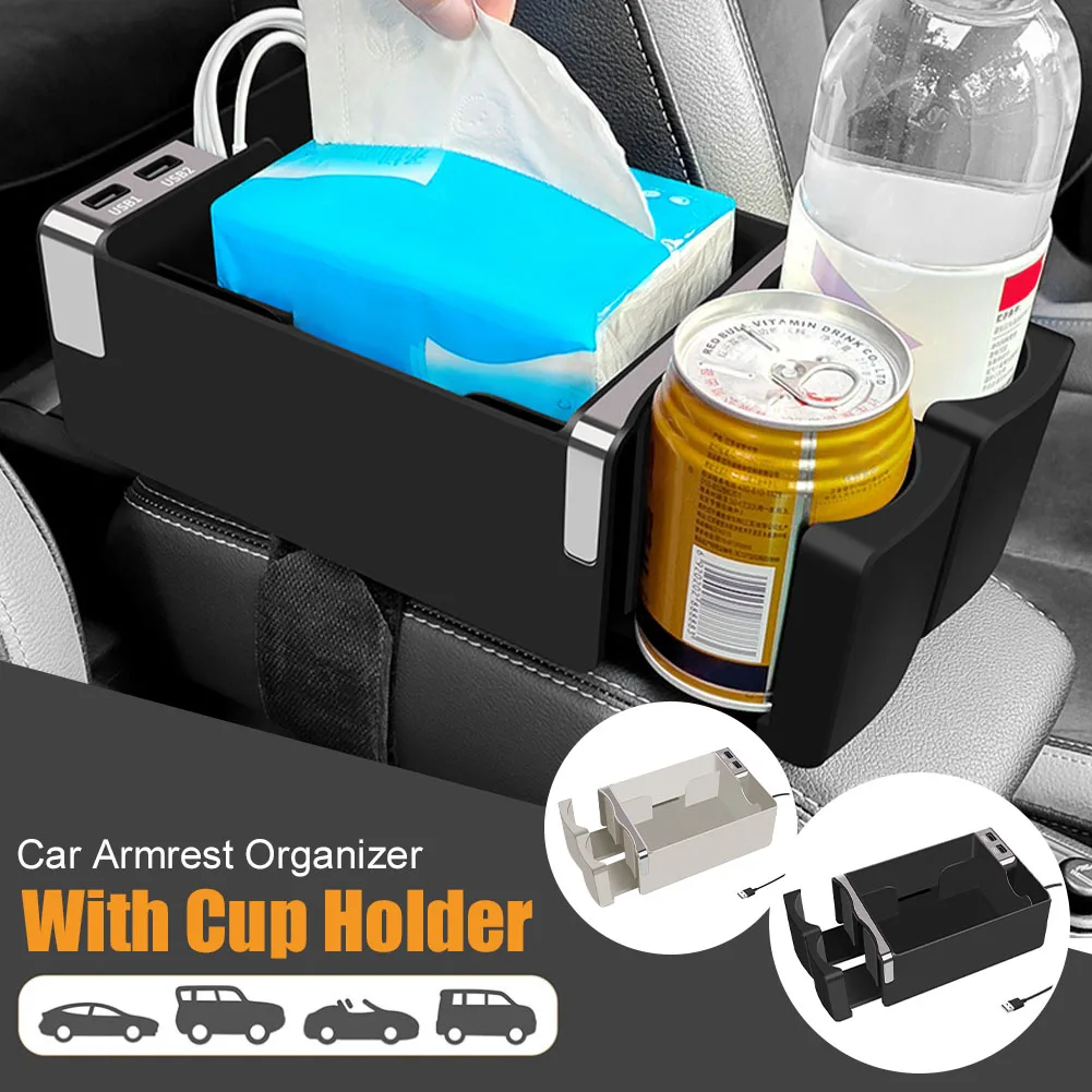 Universal Car Armrest Storage Box With Cup Holder Car Central Control Armrest Storage Box With Dual USB Car Stowing Tidying Tool
Universal Car Armrest Storage Box With Cup Holder Car Central Control Armrest Storage Box With Dual USB Car Stowing Tidying Tool