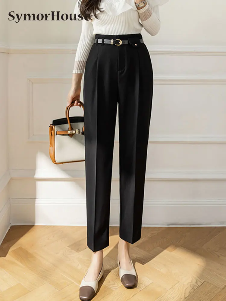 2022 Spring Summer Woolen Harem Pants Women Black White Color OL Retro High Waist Office Ladies Pants Belted Trousers Female
2022 Spring Summer Woolen Harem Pants Women Black White Color OL Retro High Waist Office Ladies Pants Belted Trousers Female