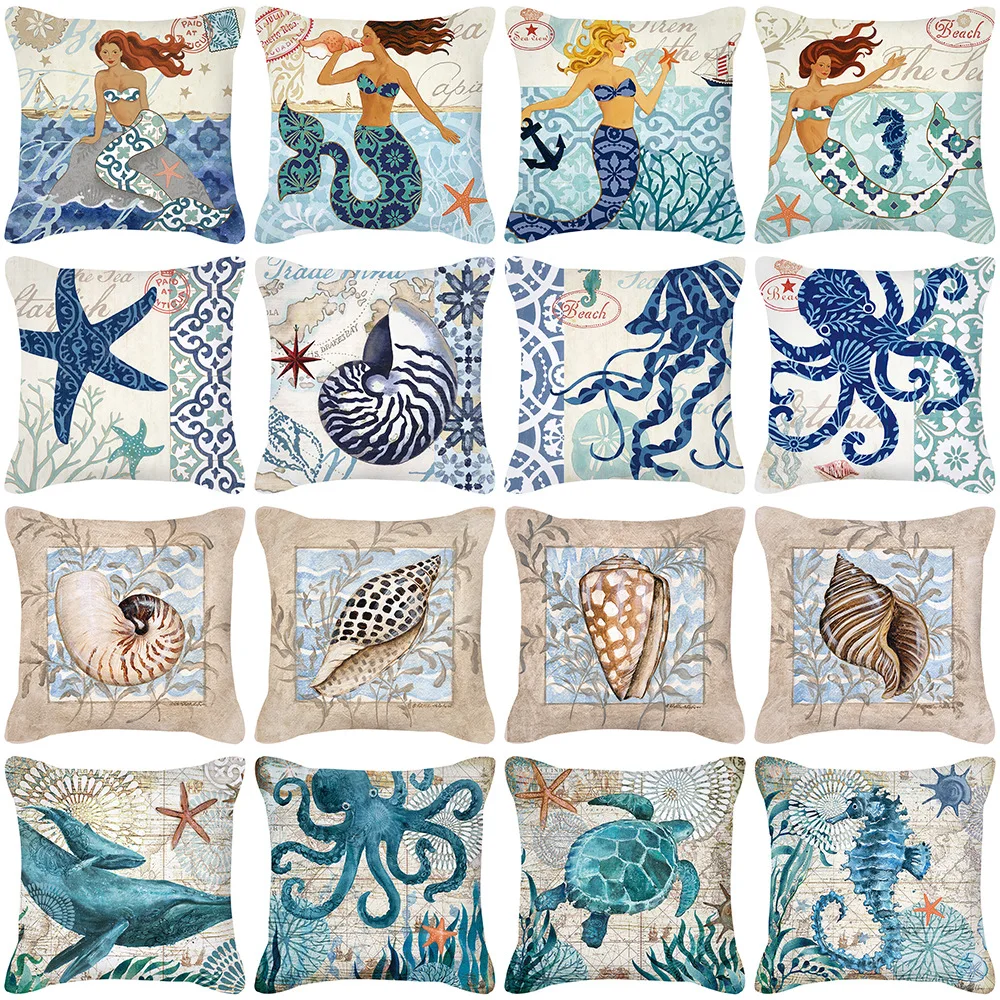 Наволочка для подушки с принтом морской Кит черепахи 18x18 дюймов наволочки из