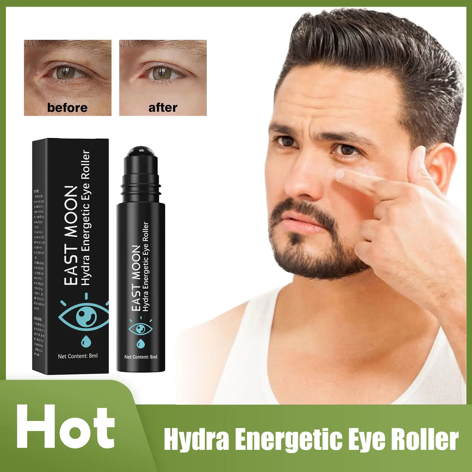 Men Eye Roller Serum Anti Wrinkle Remove Dark Circle Eye Bags Moisturizing Anti-puffiness Firm Eyes Skin Eye Massage Essence 8ml
Men Eye Roller Serum Anti Wrinkle Remove Dark Circle Eye Bags Moisturizing Anti-puffiness Firm Eyes Skin Eye Massage Essence 8ml