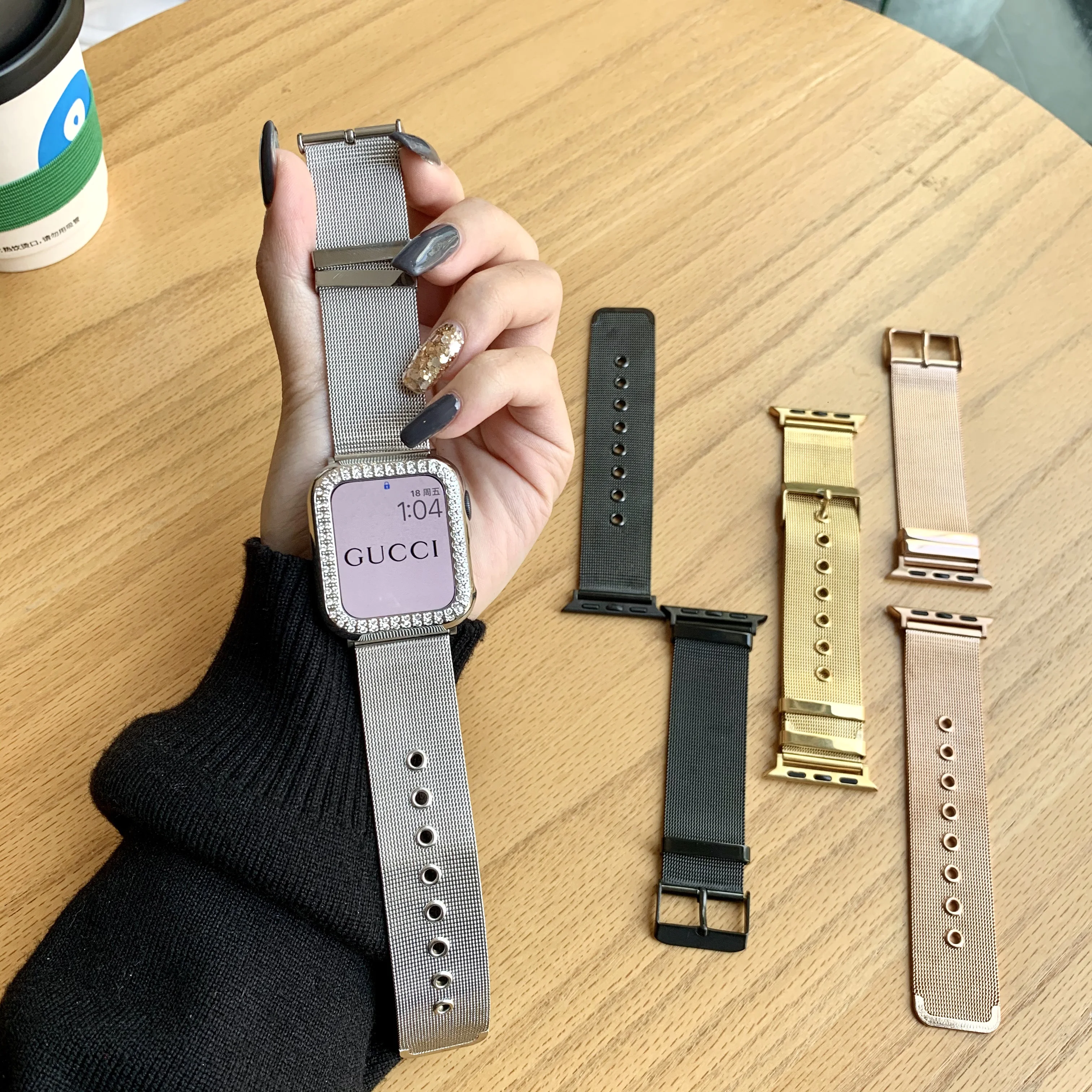 Ремешок из нержавеющей стали для Apple Watch Band Series 7 6 5 4 3 SE iWatch 41 мм 45 мм 40 мм 44 мм 42 мм 38 мм
Ремешок из нержавеющей стали для Apple Watch Band Series 7 6 5 4 3 SE iWatch 41 мм 45 мм 40 мм 44 мм 42 мм 38 мм