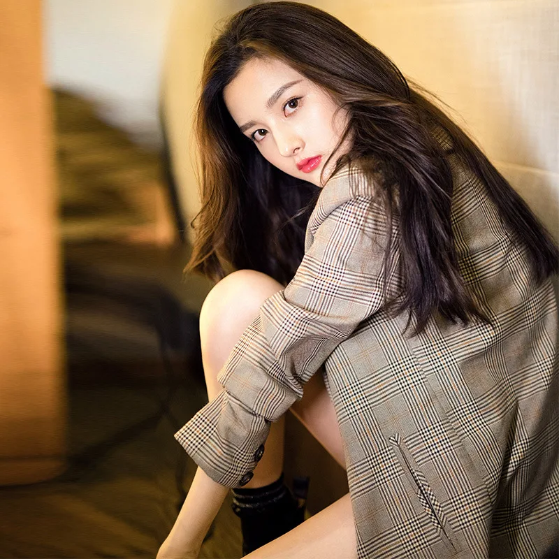 Office Lady Casual Loose Blazer Solid Color One Button Plaid Turndown Collar Women Suits Coat Women's Clothing Streetwear
Office Lady Casual Loose Blazer Solid Color One Button Plaid Turndown Collar Women Suits Coat Women's Clothing Streetwear
