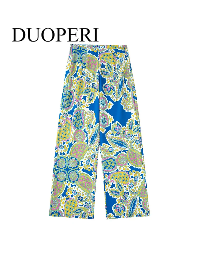 DUOPERI Women Fashion Printed Side zipper Pants Vintage High Waist Female Chic Lady Straight Trousers Mujer Outfits
DUOPERI Women Fashion Printed Side zipper Pants Vintage High Waist Female Chic Lady Straight Trousers Mujer Outfits