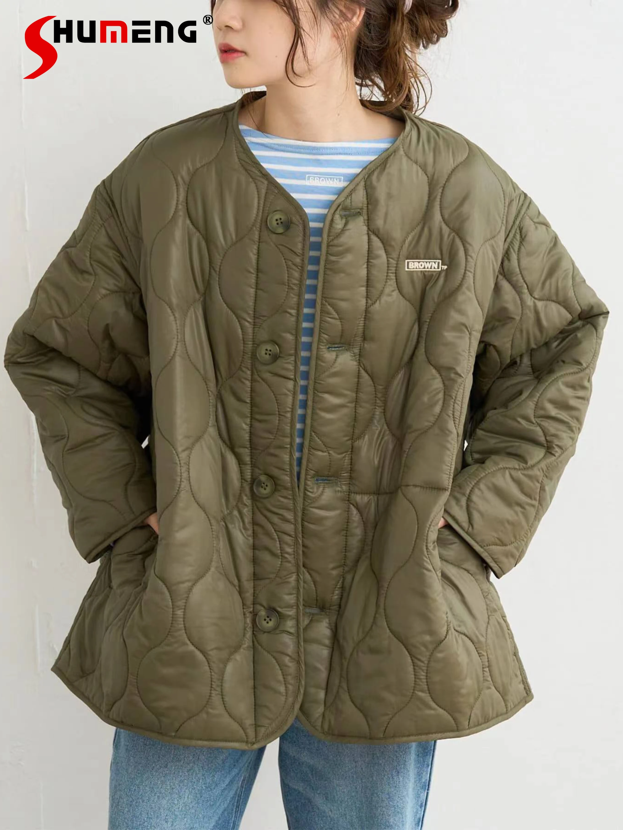 Autumn Winter Liner Cotton Coat Jackets Long Sleeve Solid Color Single-Breasted Jacket Female Crew Neck Loose Comfort Parkas
Autumn Winter Liner Cotton Coat Jackets Long Sleeve Solid Color Single-Breasted Jacket Female Crew Neck Loose Comfort Parkas
