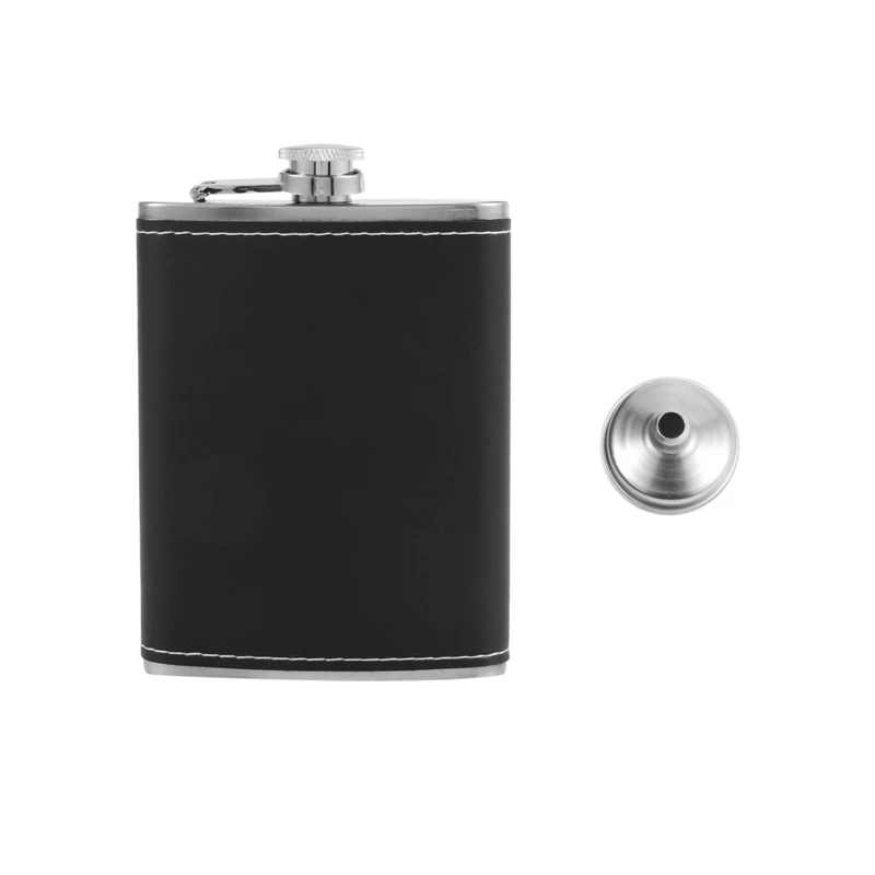 Pocket Hip Flask 8 Oz with Funnel Stainless Steel with Black Leather Wrapped Cover and Leak Proof - Fits any Suit for Discrete L
Pocket Hip Flask 8 Oz with Funnel Stainless Steel with Black Leather Wrapped Cover and Leak Proof - Fits any Suit for Discrete L