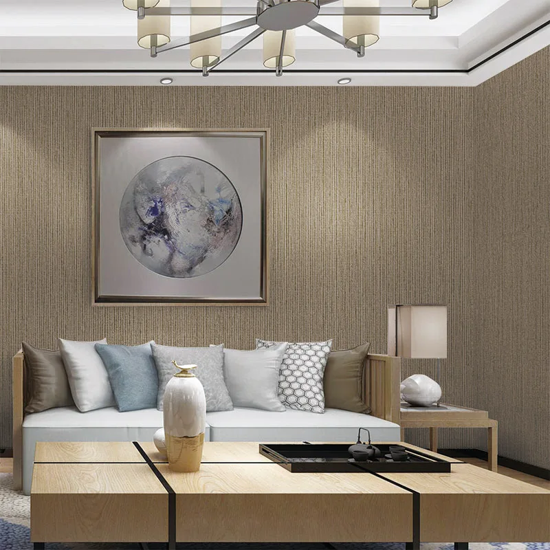 Contemporary and contracted pure pigment color burlap imitation linen wallpaper stripe new Chinese style living room bedroom w
Contemporary and contracted pure pigment color burlap imitation linen wallpaper stripe new Chinese style living room bedroom w