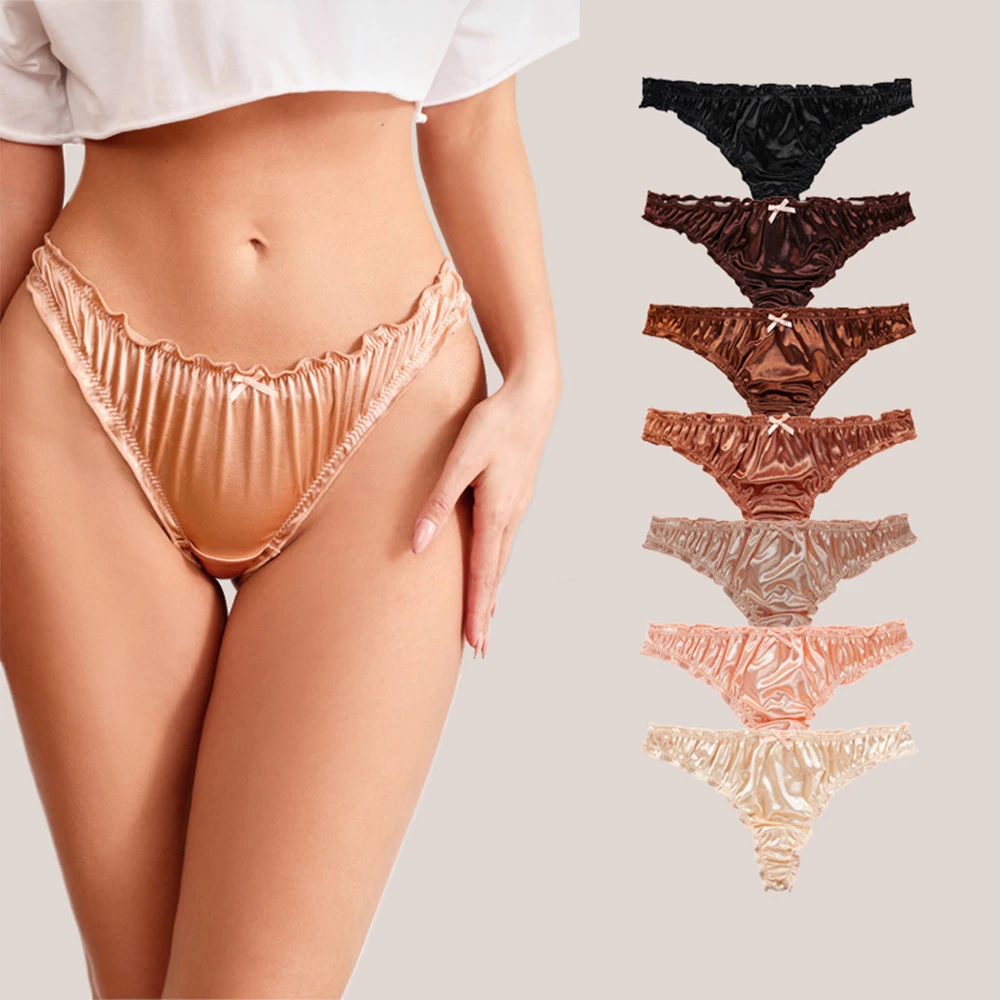 Women Comfortable Ultra Thin Seamless Panties Satin Thong G-string Knickers Sexy Solid Color Lingerie Underwear Panties
Women Comfortable Ultra Thin Seamless Panties Satin Thong G-string Knickers Sexy Solid Color Lingerie Underwear Panties