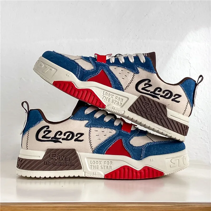 New Style Platform Skateboard Shoes Men Denim Canvas Sneakers Streetwear Hip Hop Sneakers Men Design Vulcanized Shoes Student
New Style Platform Skateboard Shoes Men Denim Canvas Sneakers Streetwear Hip Hop Sneakers Men Design Vulcanized Shoes Student