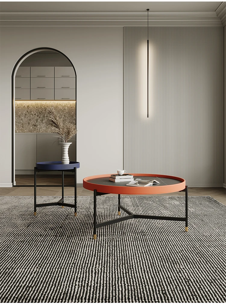 Modern light luxury corner, sofa side, small house type, round extremely simple tea table, designer furniture
Modern light luxury corner, sofa side, small house type, round extremely simple tea table, designer furniture